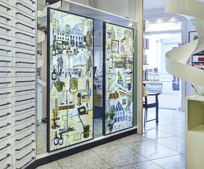 Auftragsarbeit | zwei beleuchtete Displays